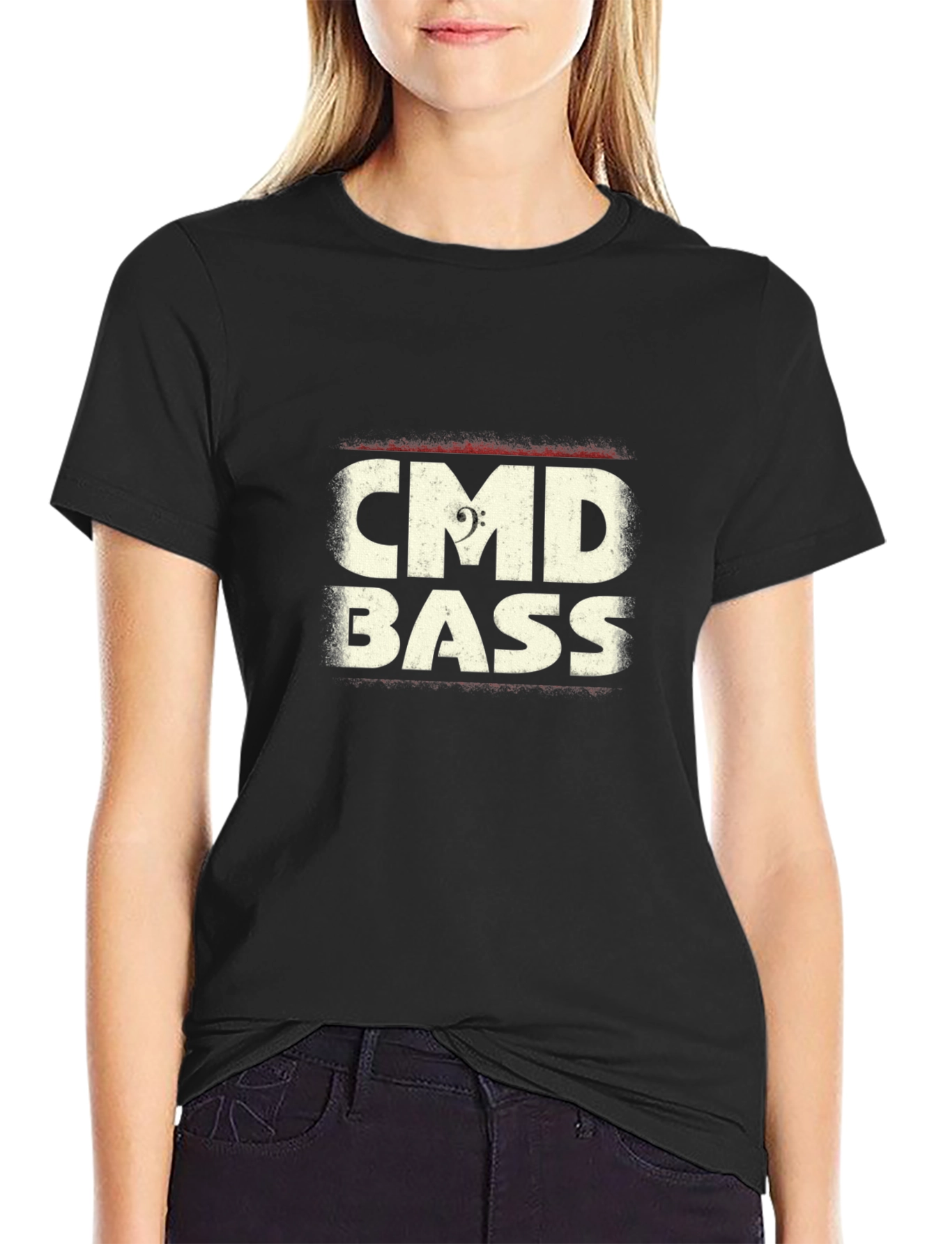 CMD Bass Clef Graphic Black T-Shirt