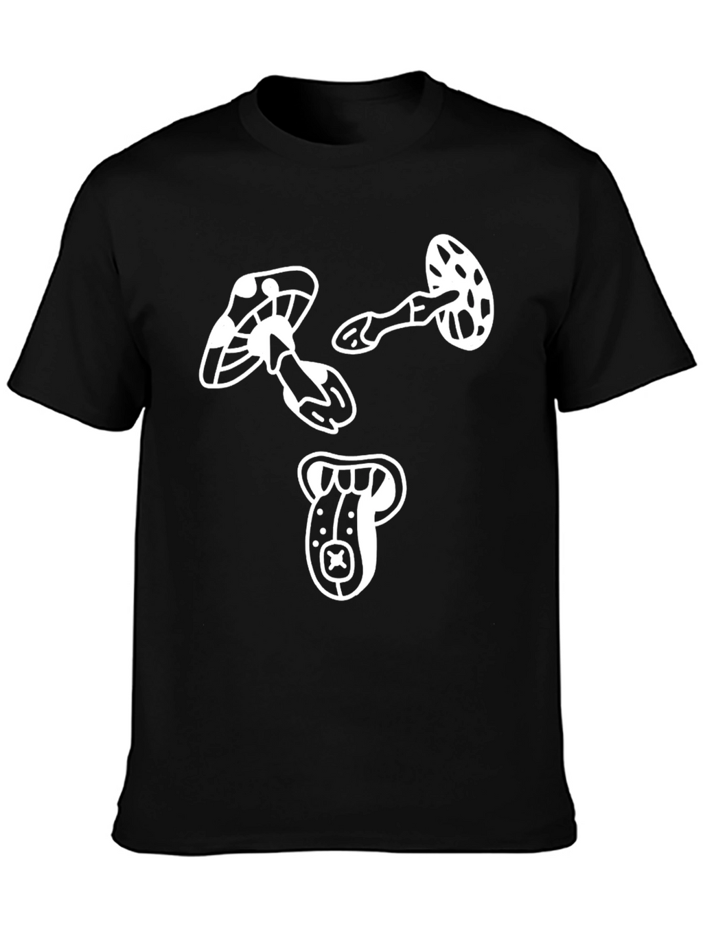 Mushroom Graphic Tee - Modern Black T-Shirt