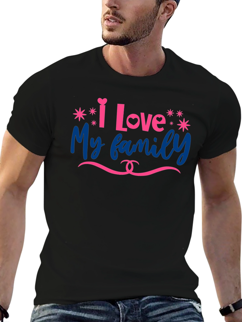 I Love My Family Graphic T-Shirt