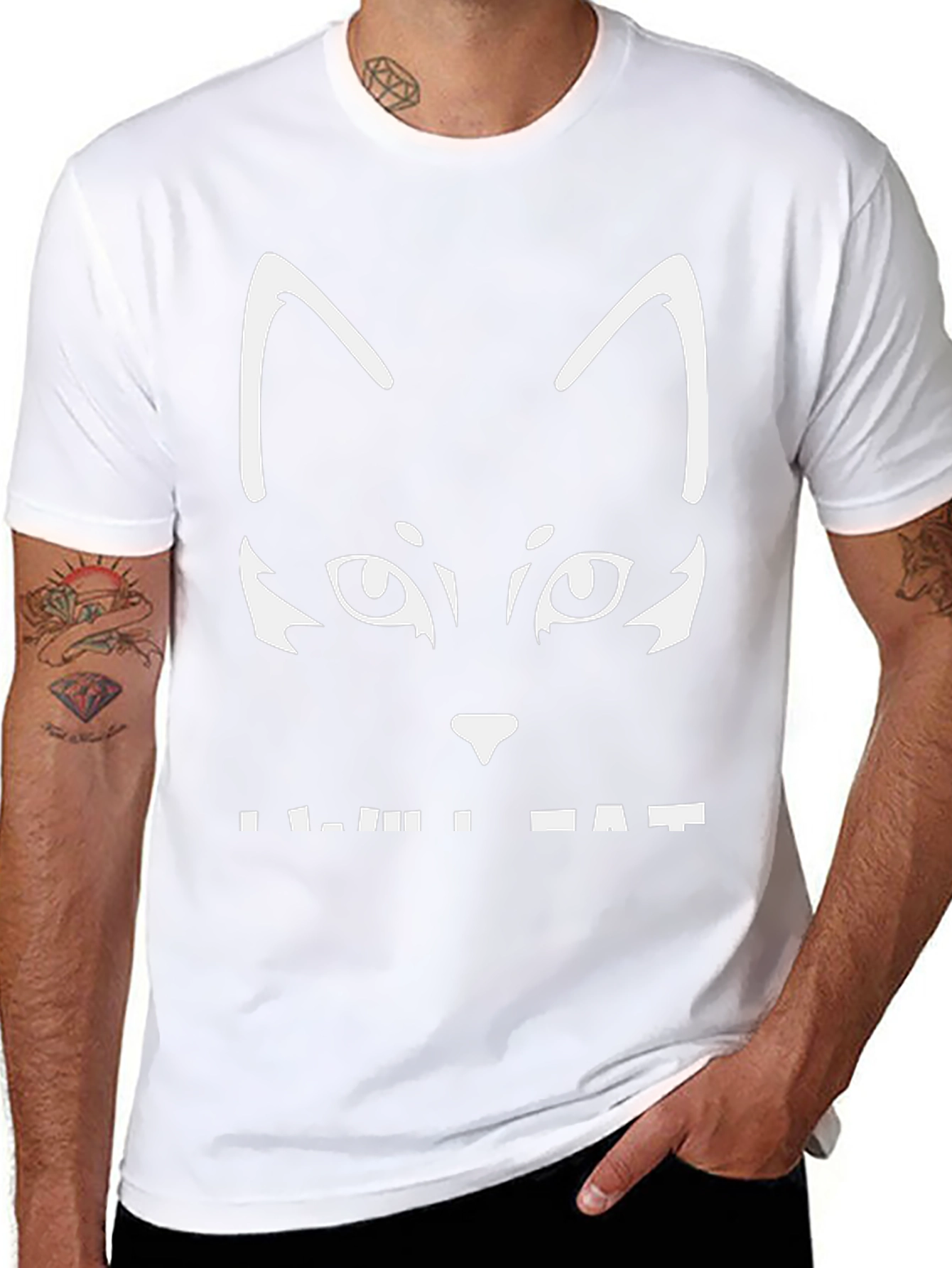 Black Cat Graphic Tee - Cool & Casual