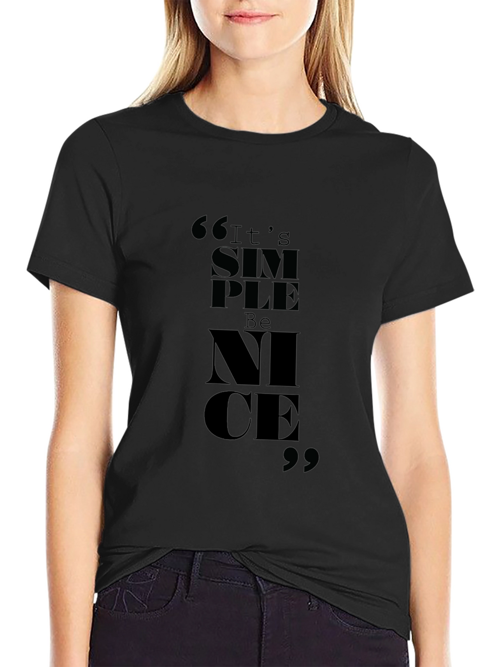 Simple Be Nice Black T-Shirt