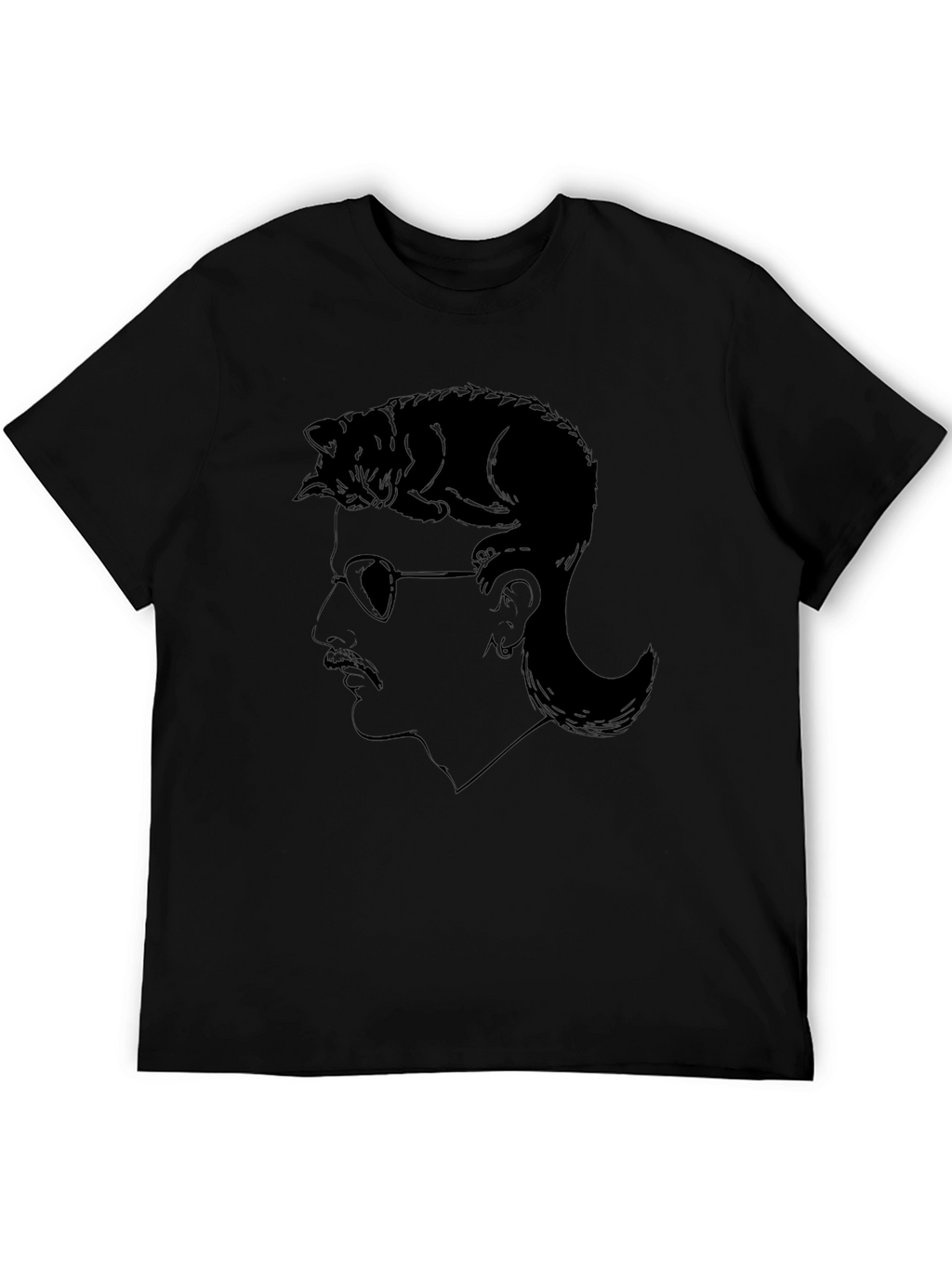 Cool Cat Mullet Graphic T-Shirt