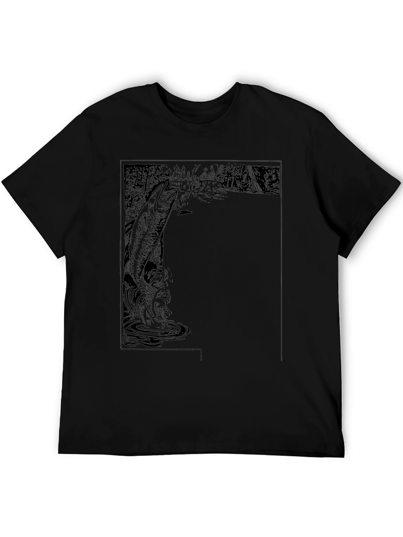 Black Fishing Graphic Tee - Anglers Catch
