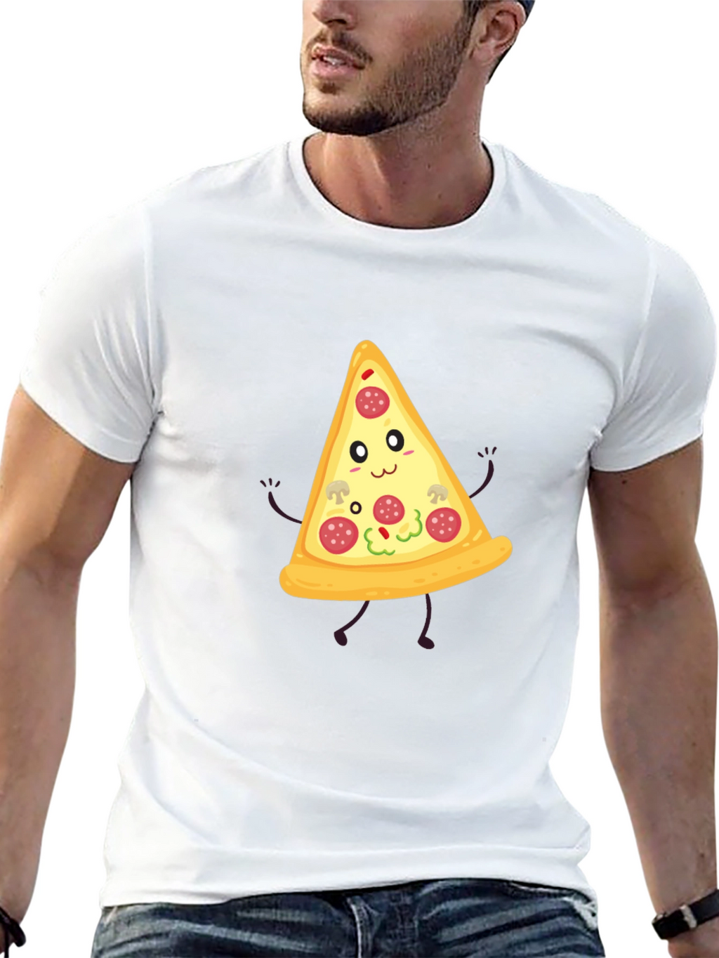 Funny Pizza Slice Graphic Tee - Unisex Black T-Shirt