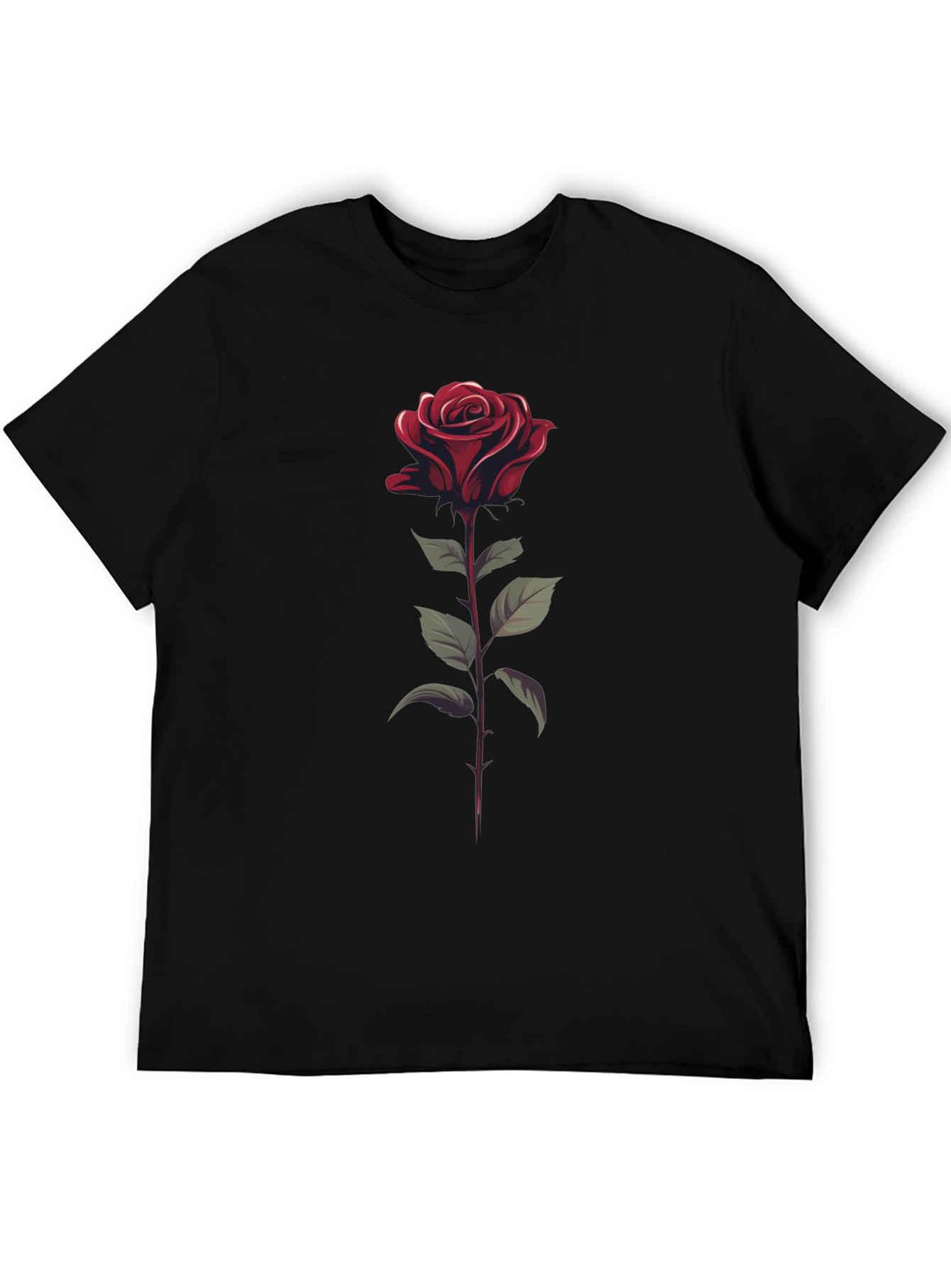 Rose Graphic Tee - Stylish Black T-Shirt