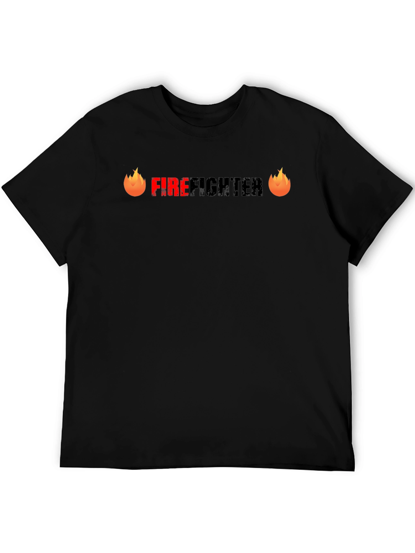 Firefighter Graphic Tee - Black Cotton T-Shirt