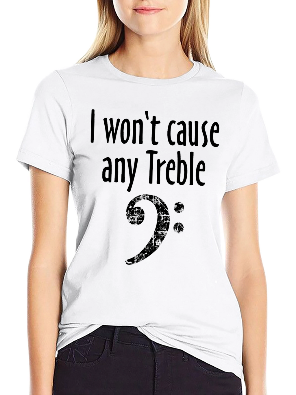 I Wont Cause Any Treble Bass Clef Musician T-Shirt