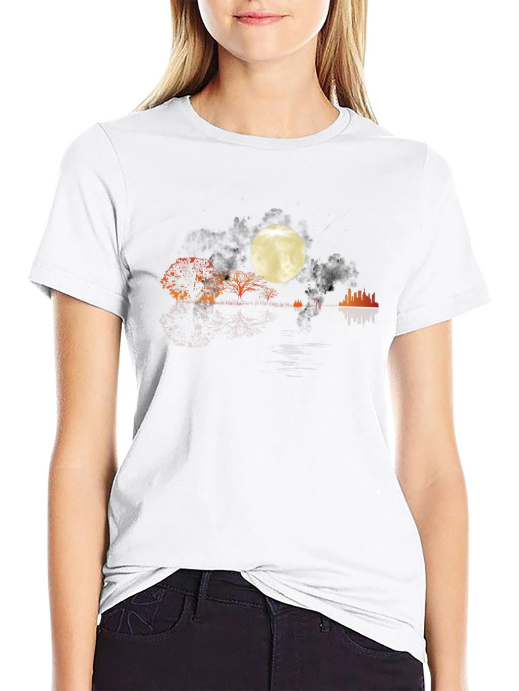 Moonlit Landscape Graphic Tee - Stylish Comfort
