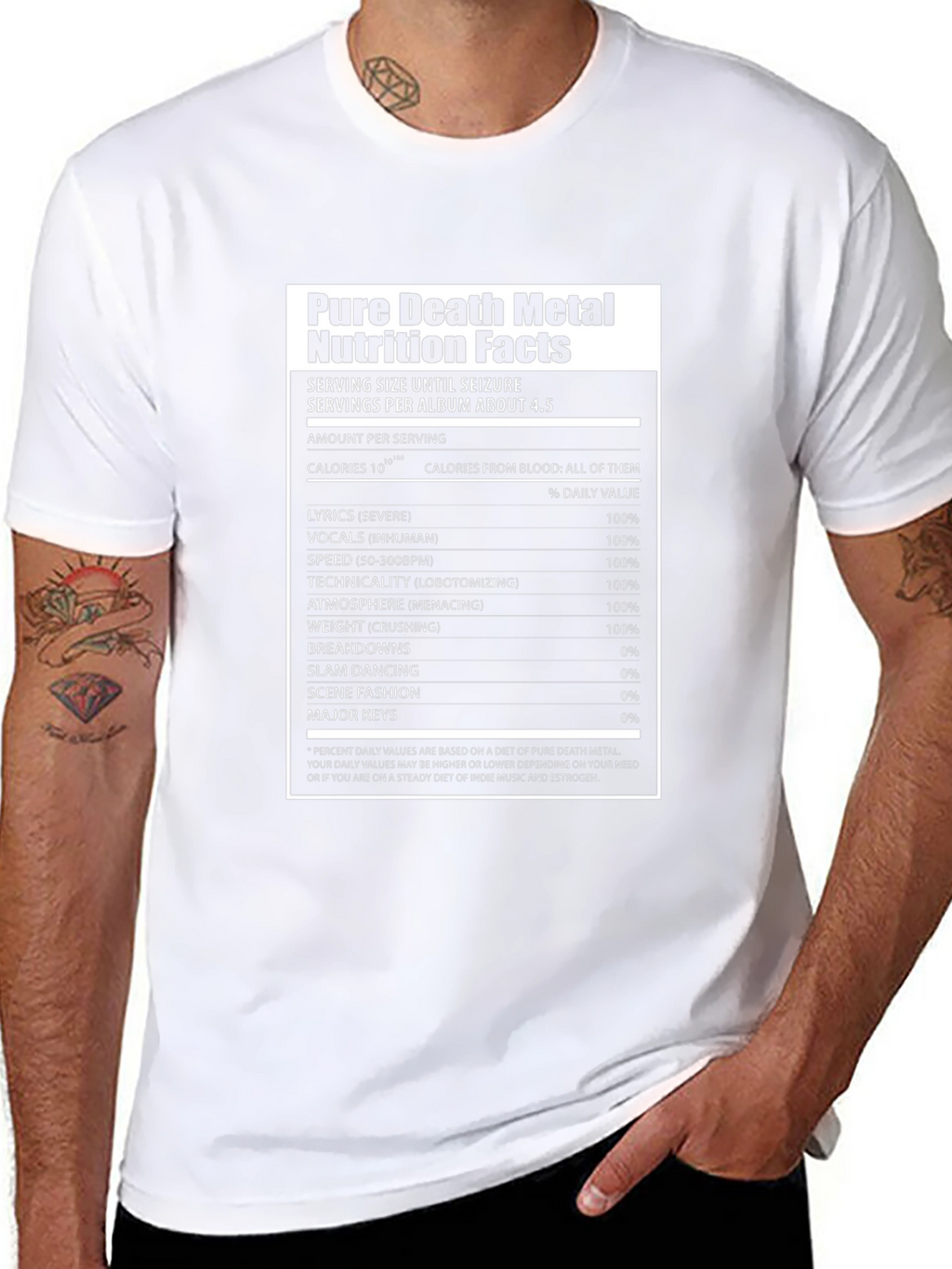Pure Death Metal Nutrition Facts T-Shirt