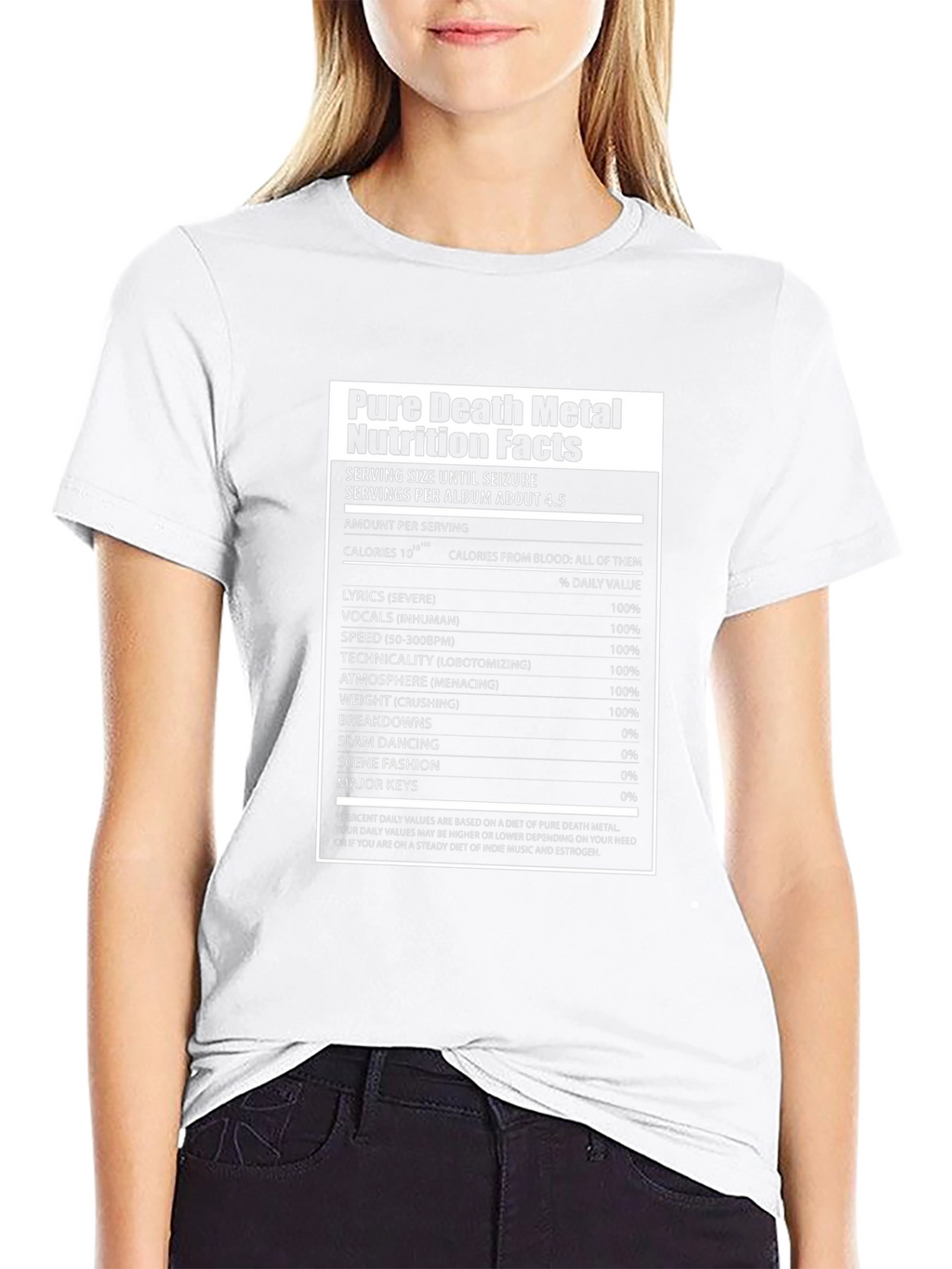 Pure Death Metal Nutrition Facts T-Shirt