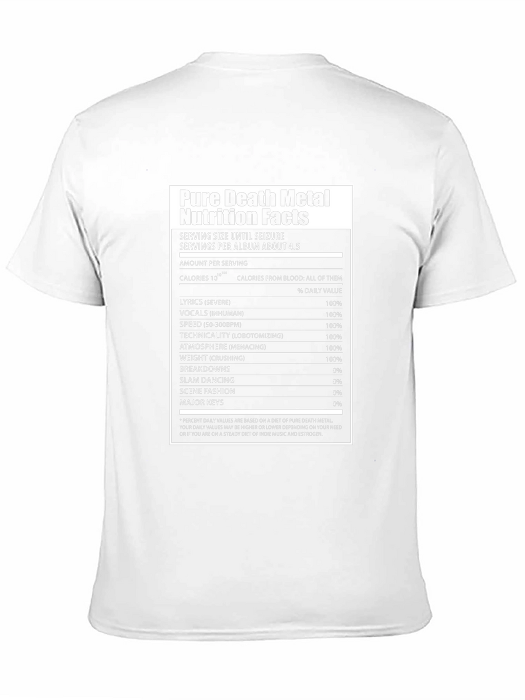 Pure Death Metal Nutrition Facts T-Shirt