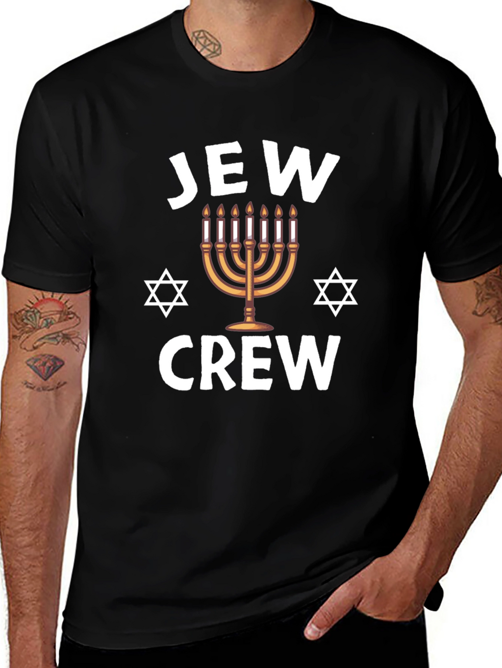 Jew Crew Hanukkah Menorah T-Shirt