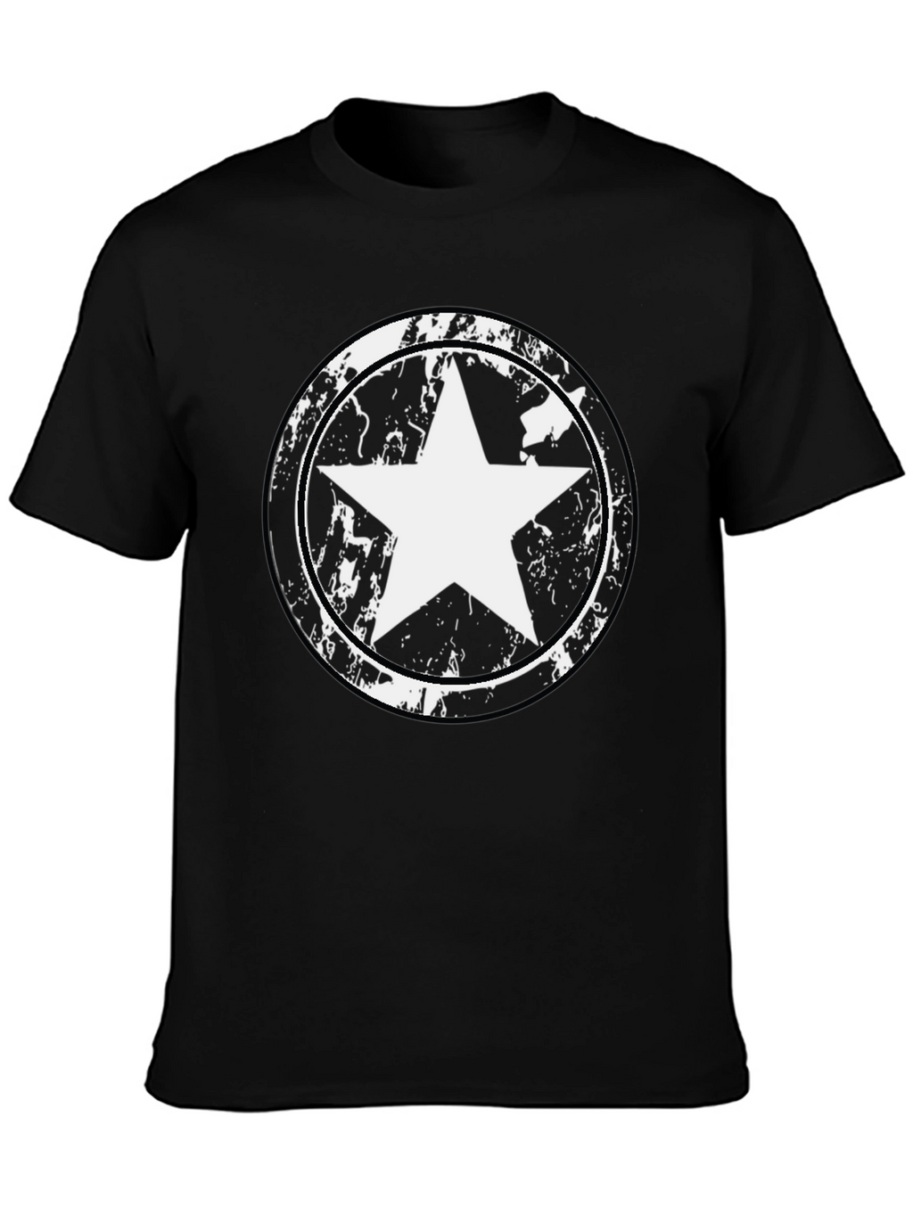 Mens Black Star Graphic T-Shirt