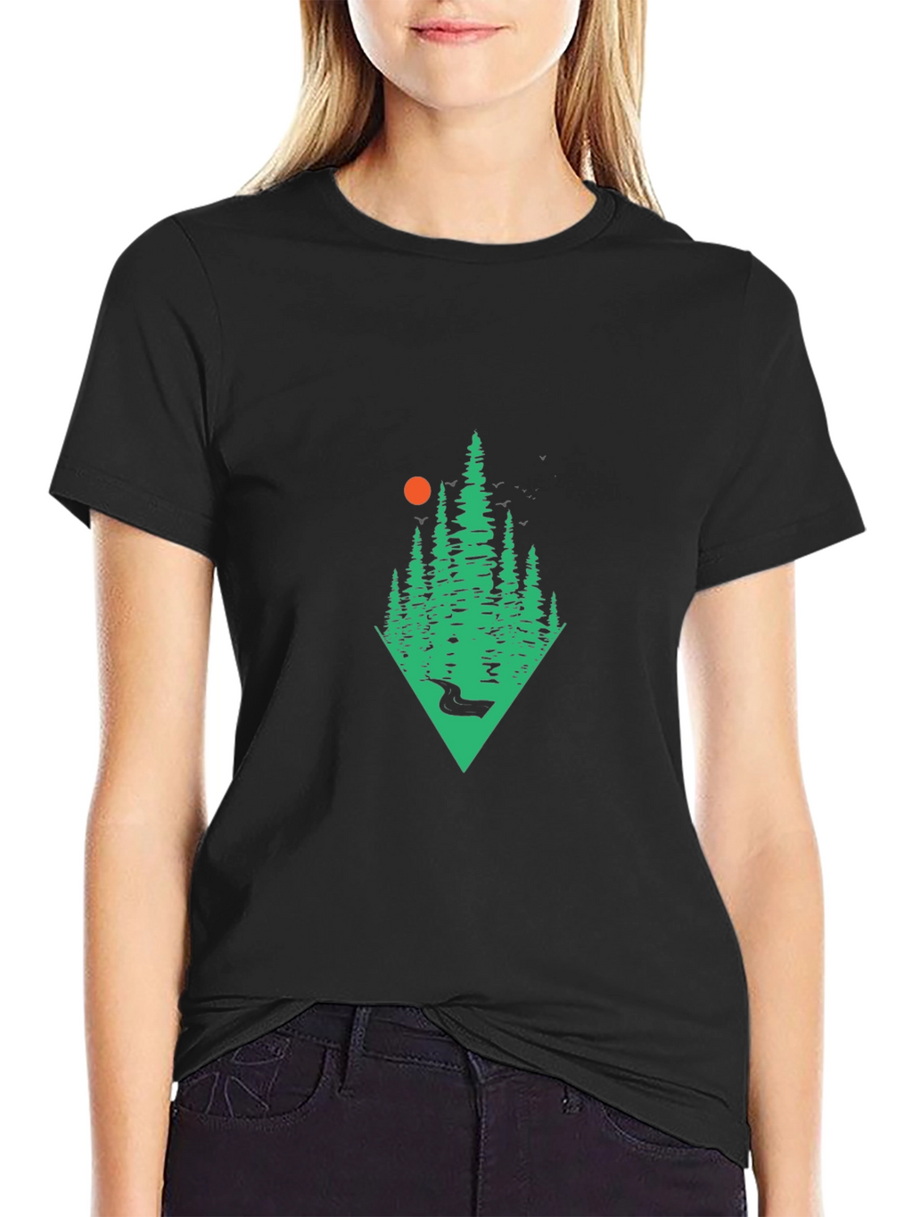 Nature Scene Black T-Shirt