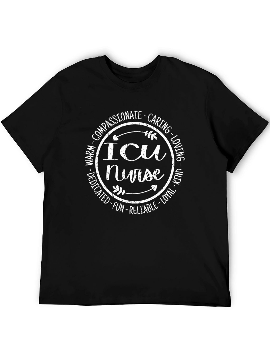 ICU Nurse Graphic T-Shirt - Compassionate Caring Design