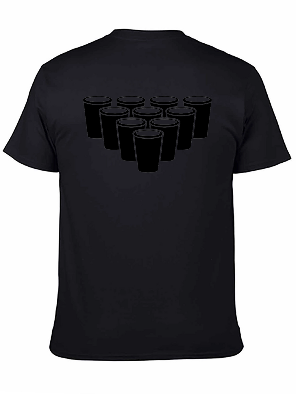Beer Pong Cups Black T-Shirt