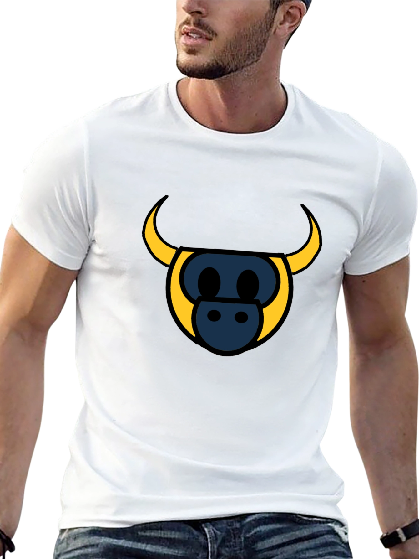 Bull Head Graphic Tee - Stylish Black T-Shirt