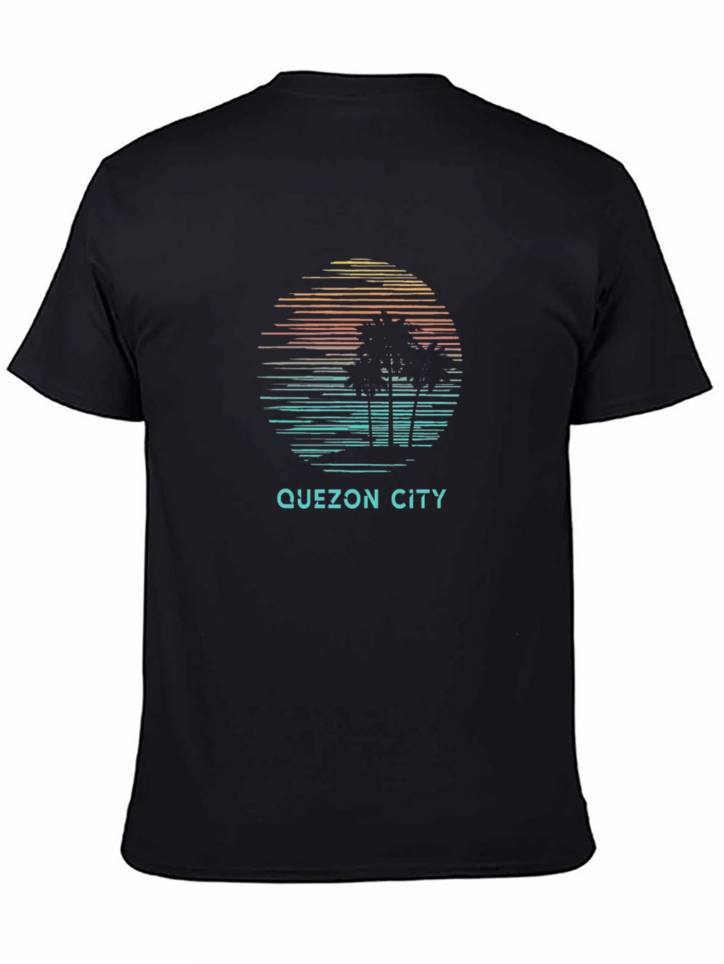Quezon City Graphic Tee - Retro Palm Tree Design