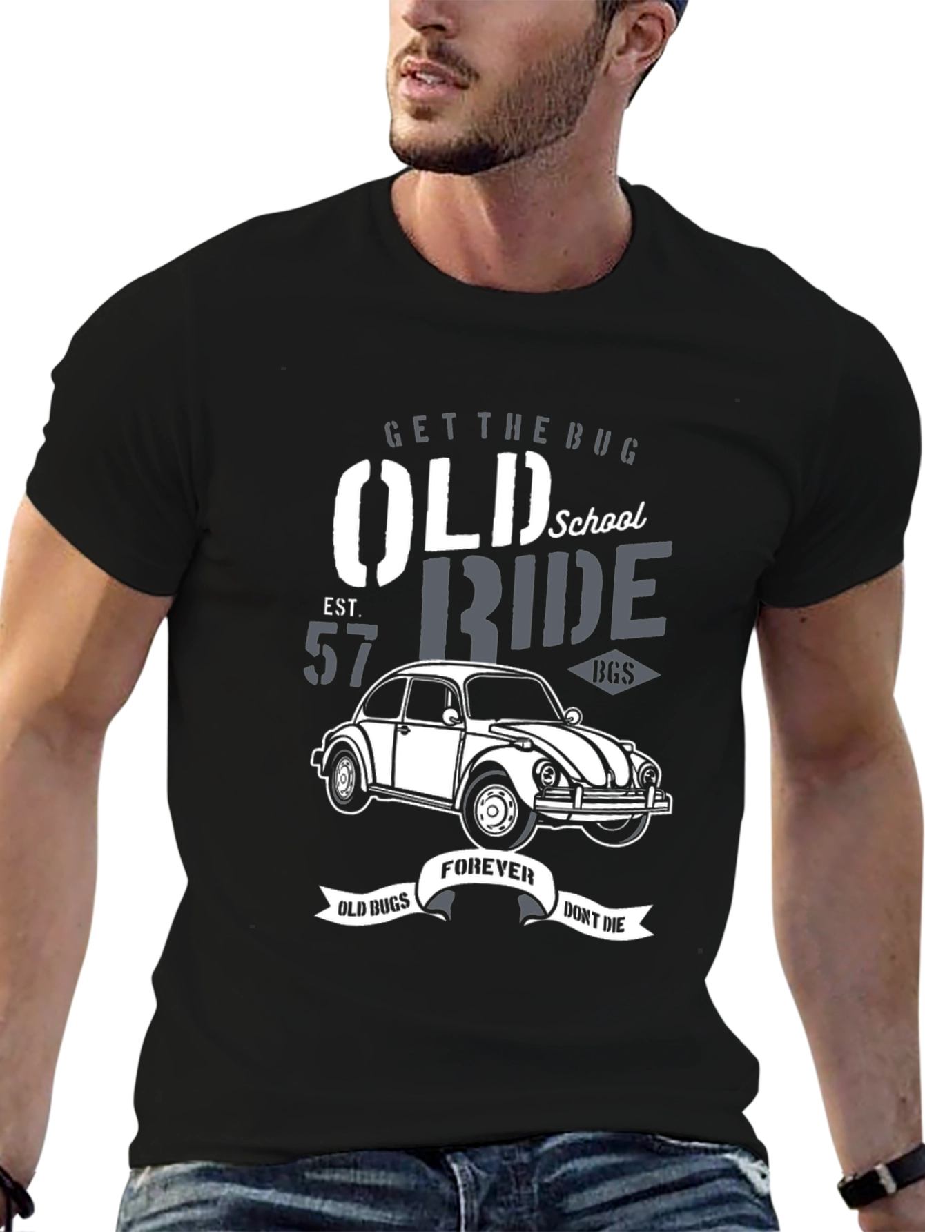 Old School VW Beetle T-Shirt - Classic Car Ride