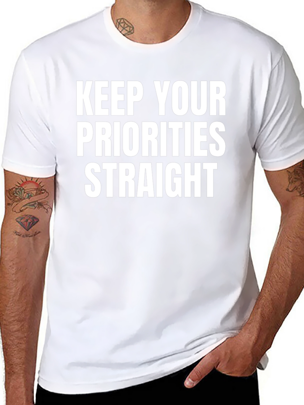 Keep Your Priorities Straight Black Tee
