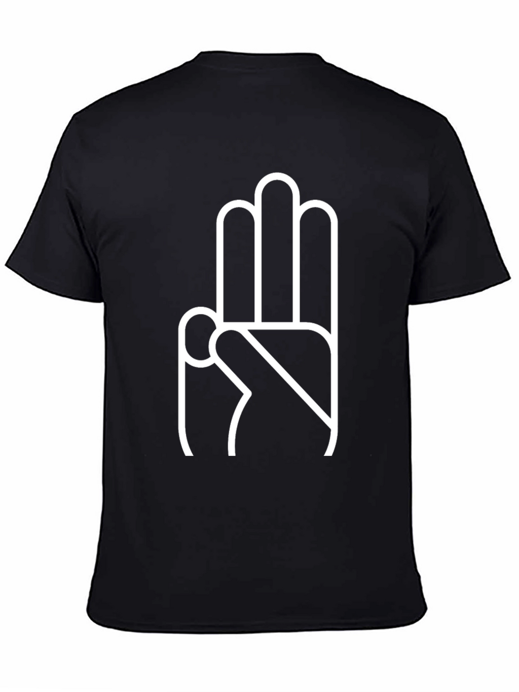 Three Finger Salute Graphic Tee - Modern Black T-Shirt