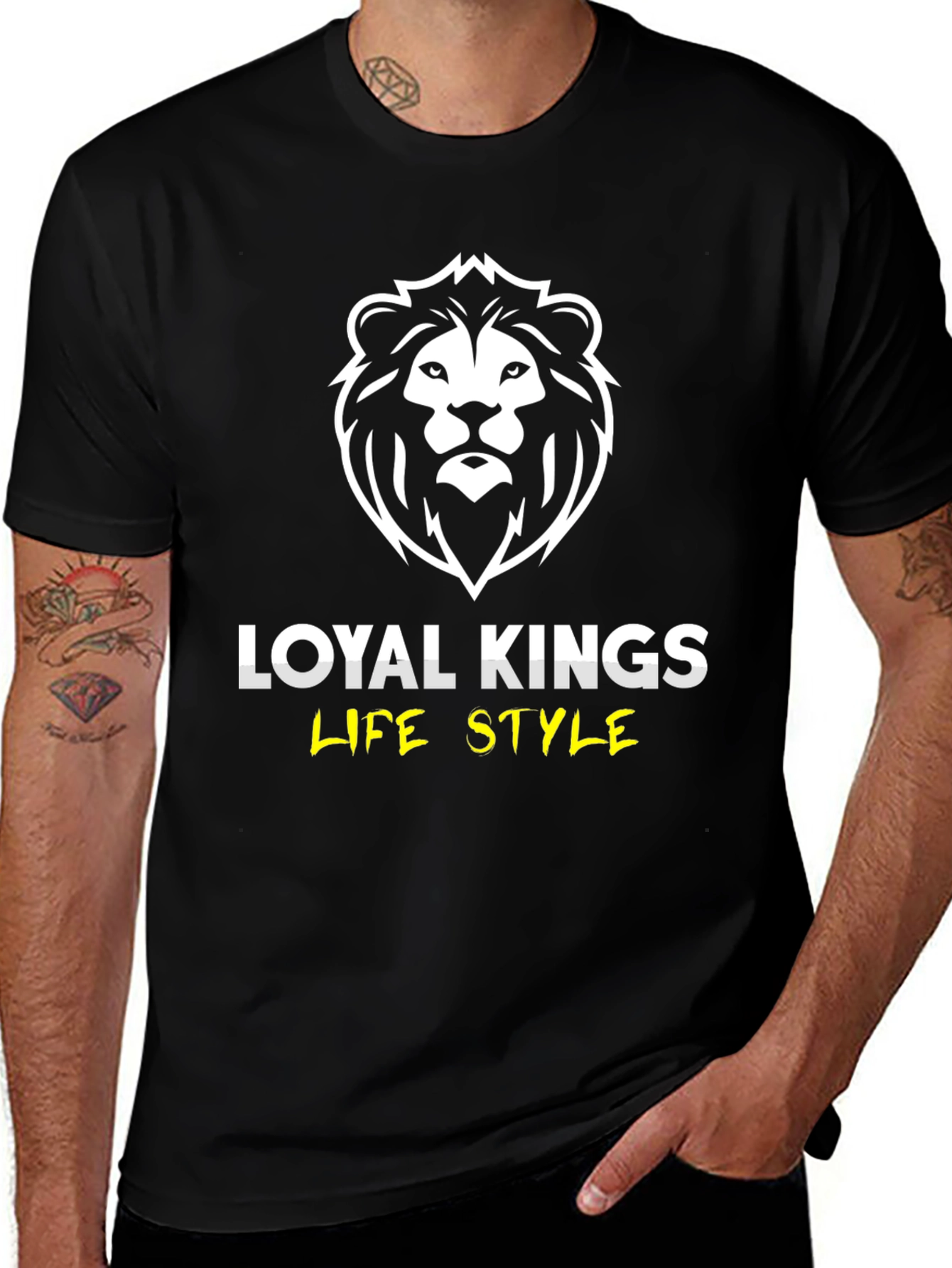 Loyal Kings Lion Graphic Print Black T-Shirt