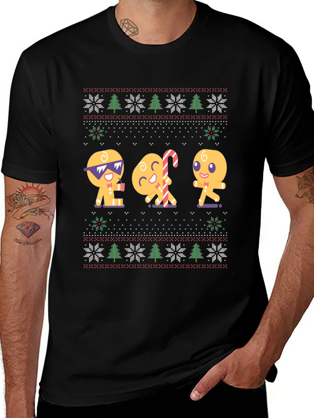 Gingerbread Cookie Ugly Christmas T-Shirt