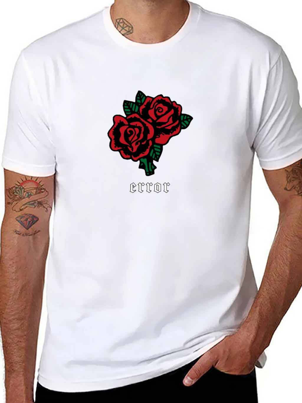 Error Roses Black Graphic Tee