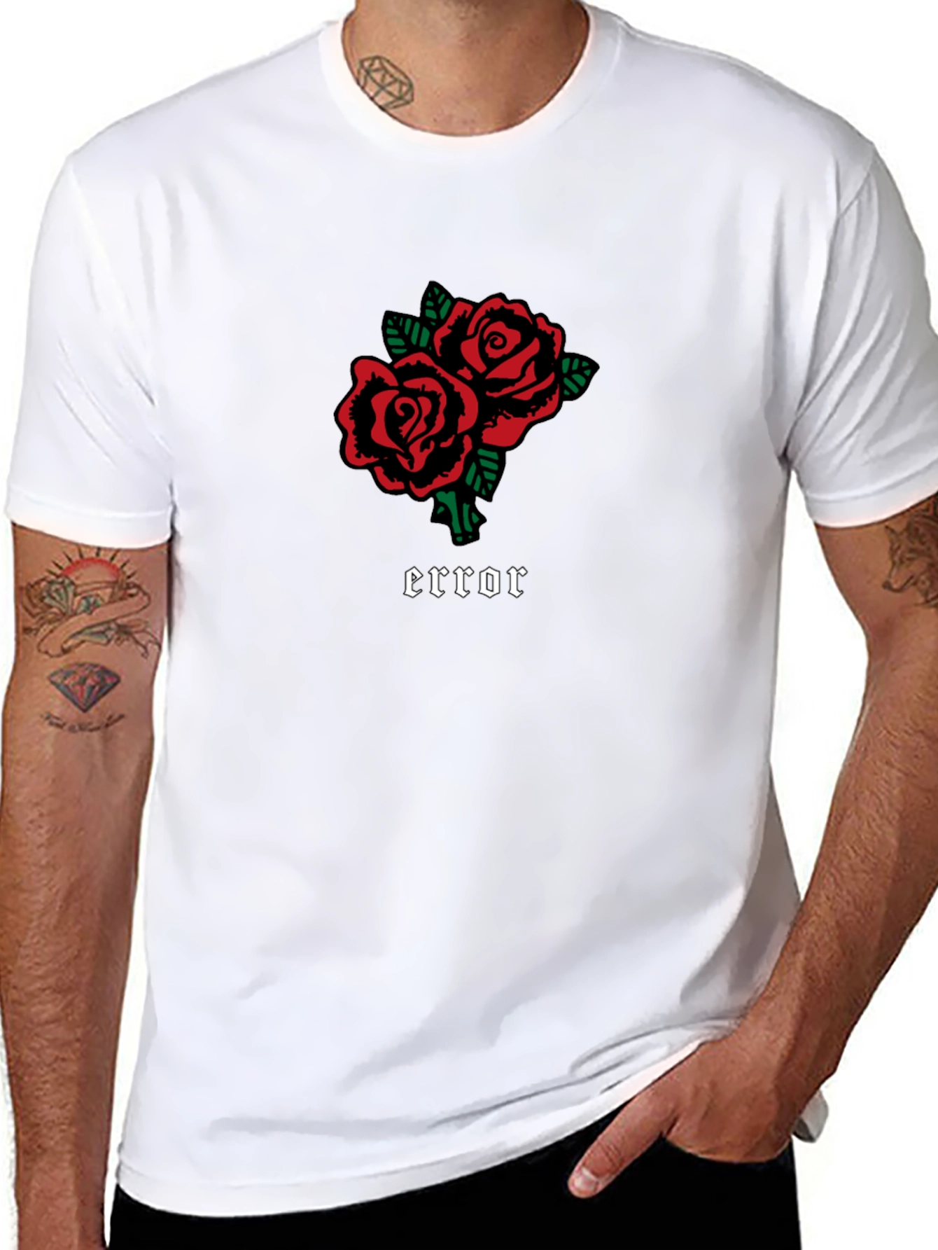 Error Roses Black Graphic Tee
