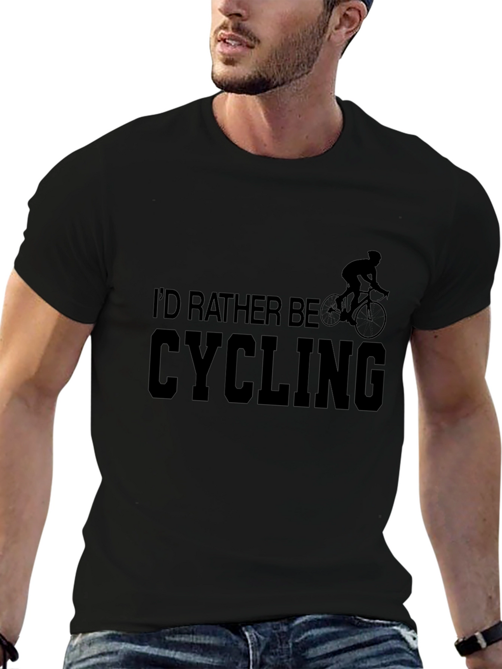 Id Rather Be Cycling T-Shirt - Black