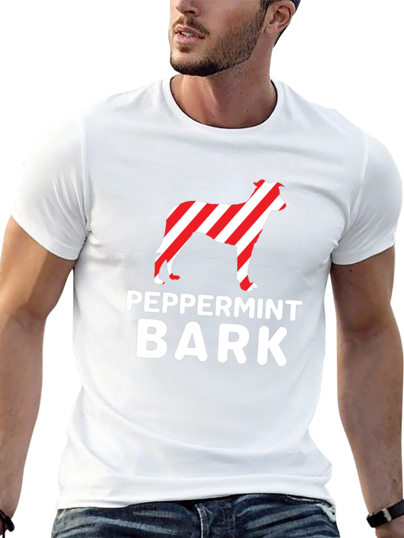 Peppermint Bark Dog Black Graphic T-Shirt