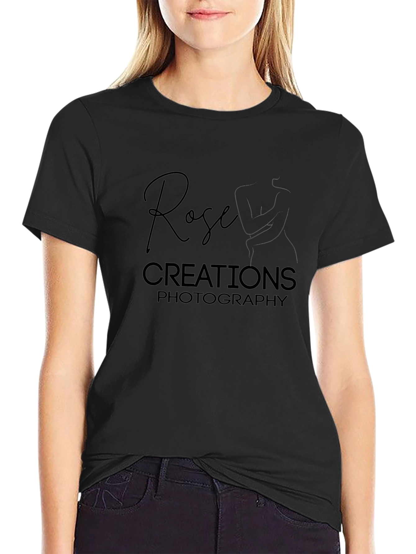 Rose Creations Photography Black T-Shirt