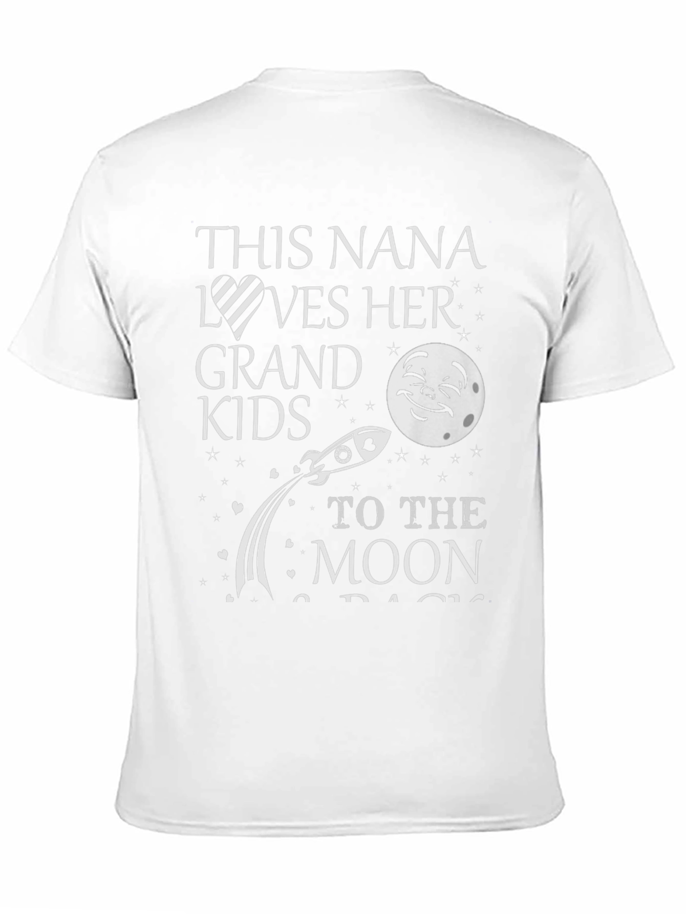 Nana Loves Grandkids Moon Black T-Shirt