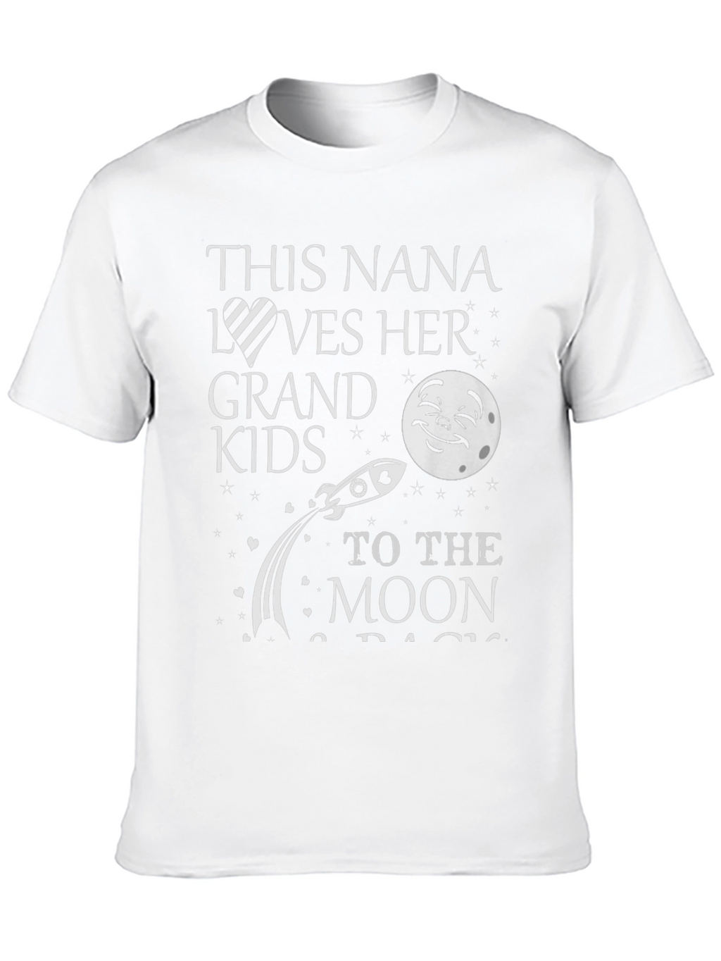 Nana Loves Grandkids Moon Black T-Shirt