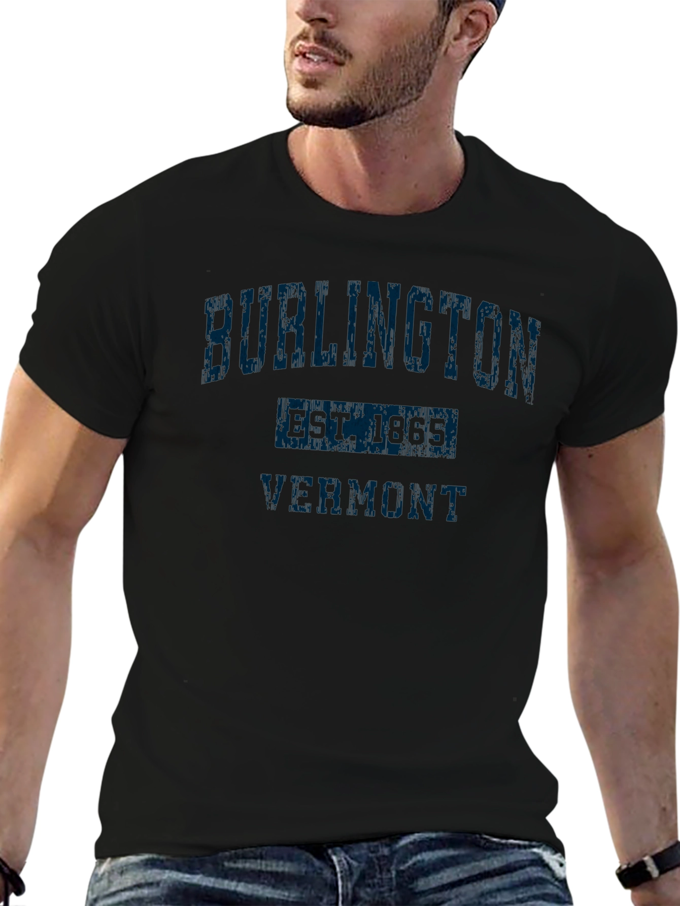 Burlington Vermont Black T-Shirt