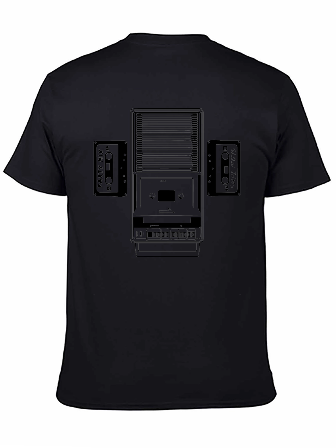 Retro Cassette Player Graphic T-Shirt - Classic Music Style
