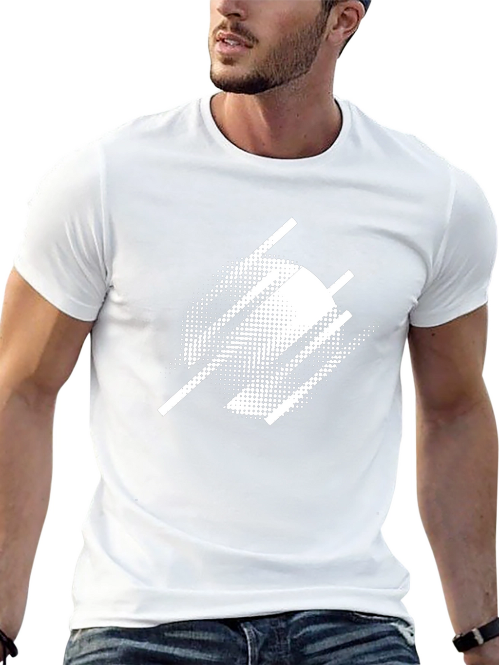 Modern Abstract Graphic Tee - Black
