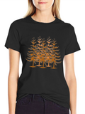Abstract Tree Graphic Black T-Shirt