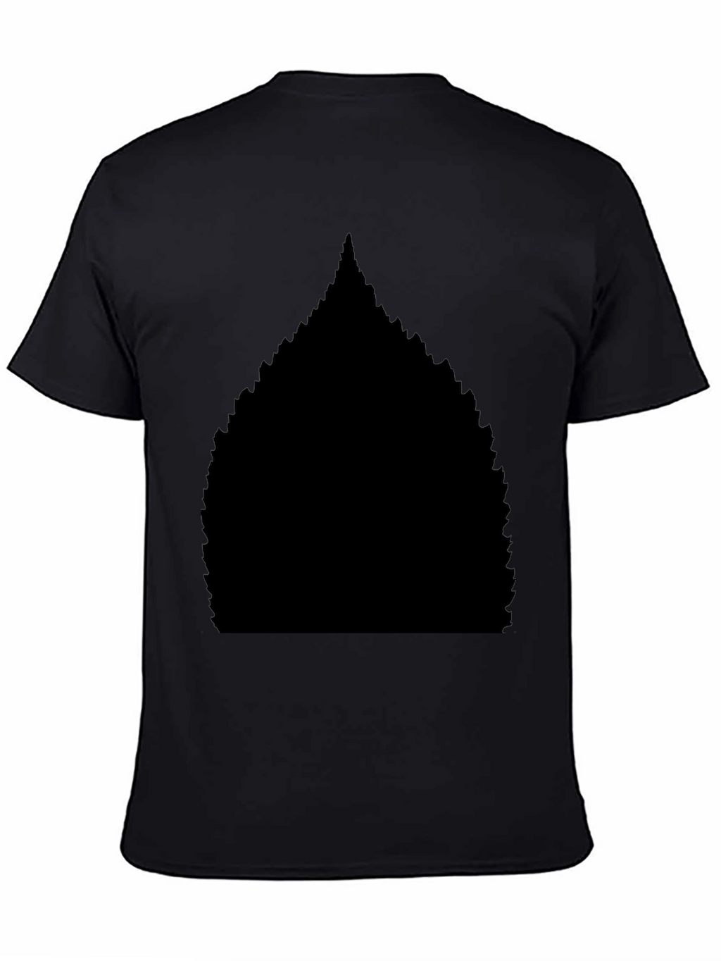 Mens Black Graphic Tee - Leaf Design