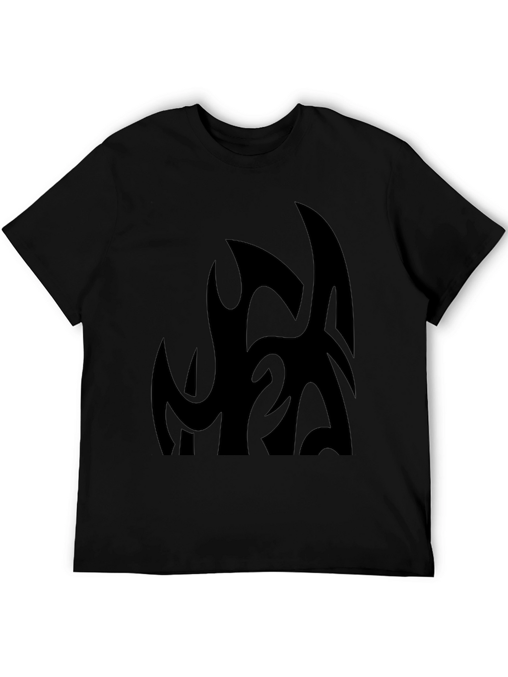 Black Graphic Tee - Abstract Design Casual Fit