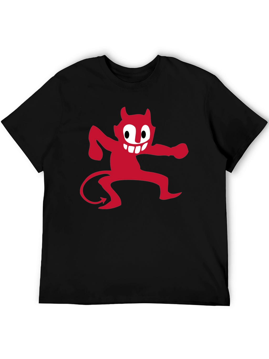 Red Devil Graphic Print Black T-Shirt