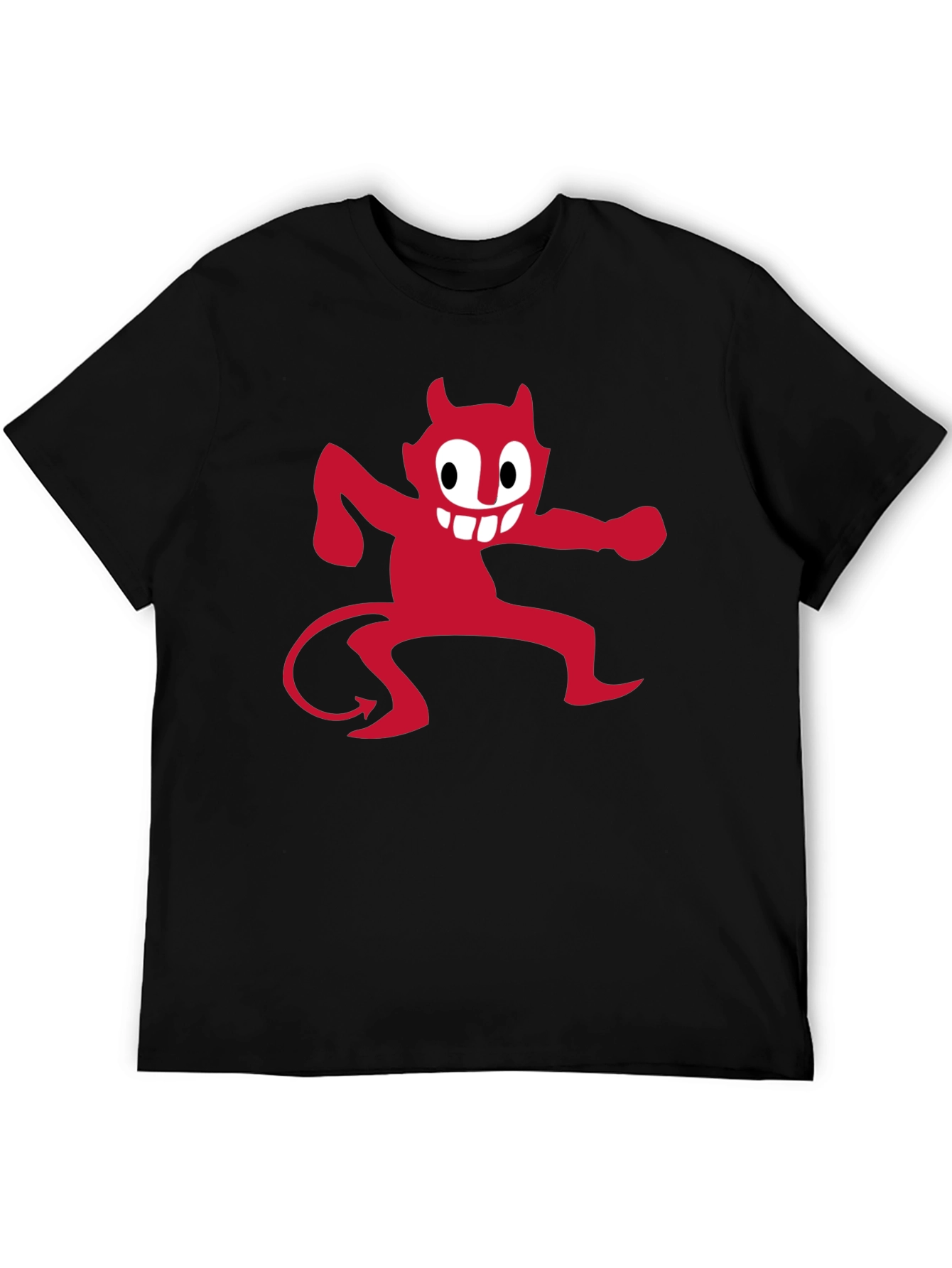 Red Devil Graphic Print Black T-Shirt