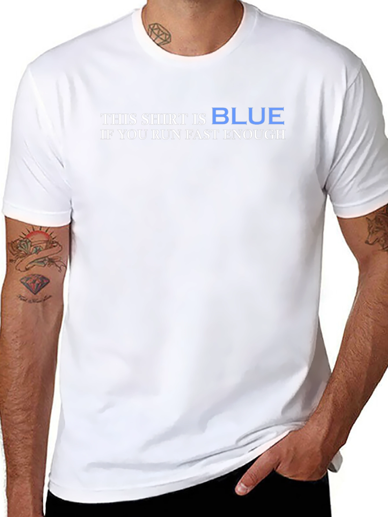 Humorous Physics T-Shirt: This Shirt is Blue