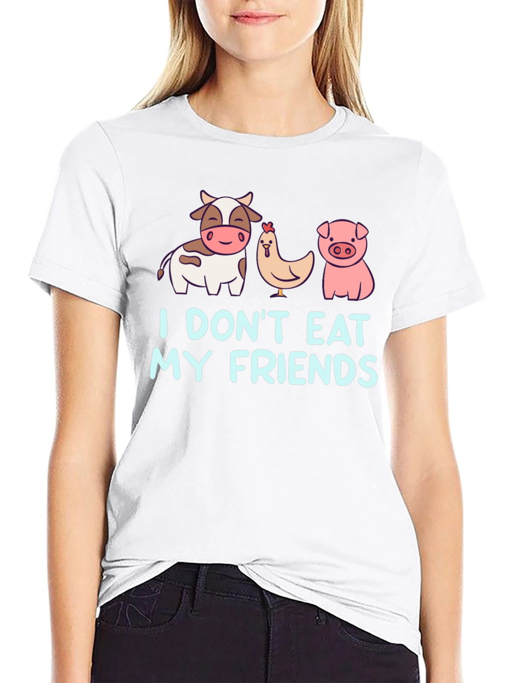 Vegan Dont Eat My Friends Black T-Shirt