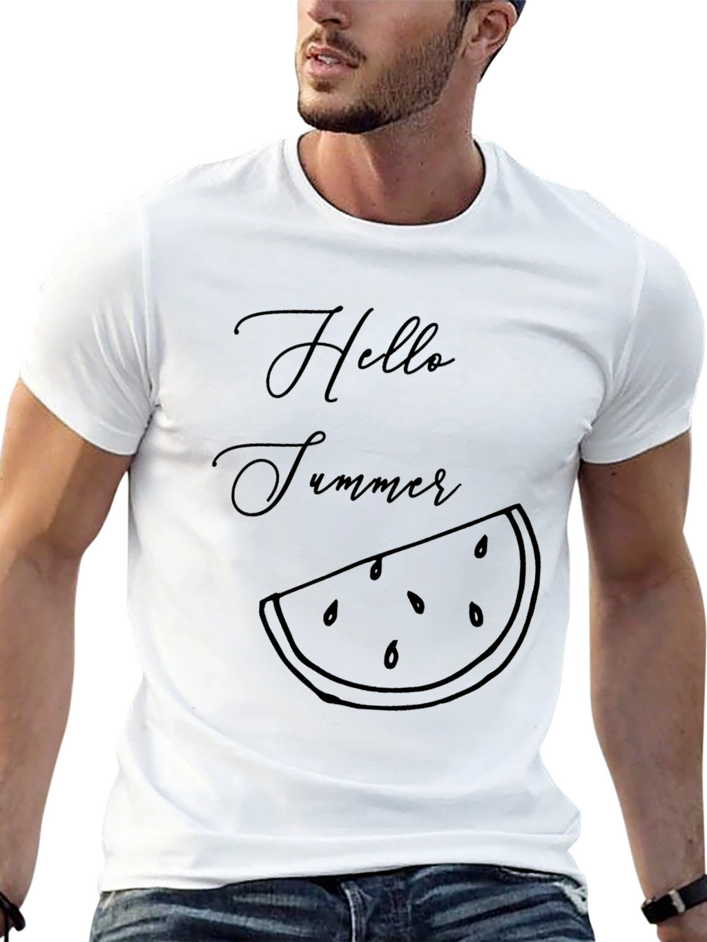 Hello Summer Watermelon Graphic T-Shirt