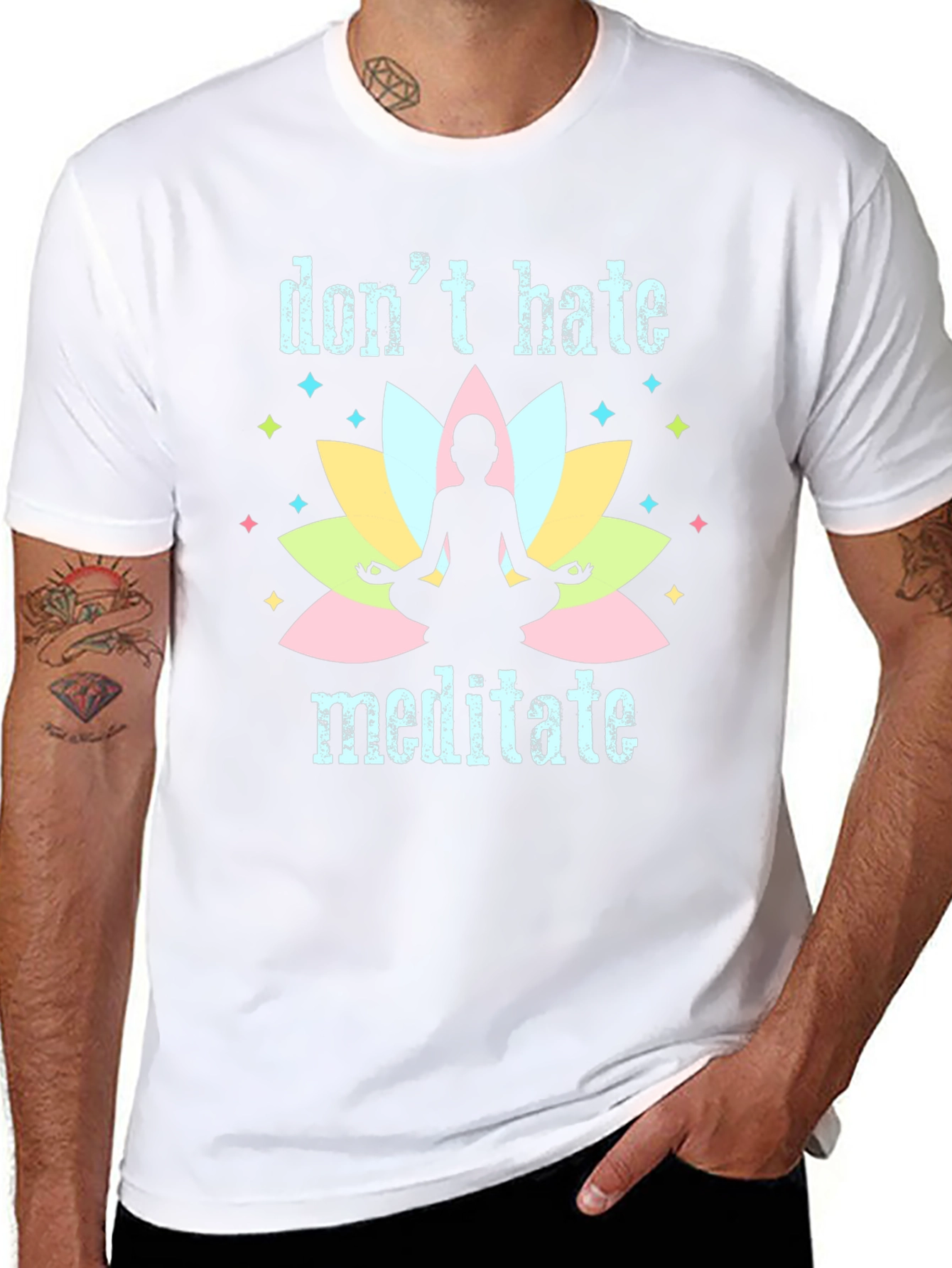 Dont Hate Meditate Black T-Shirt