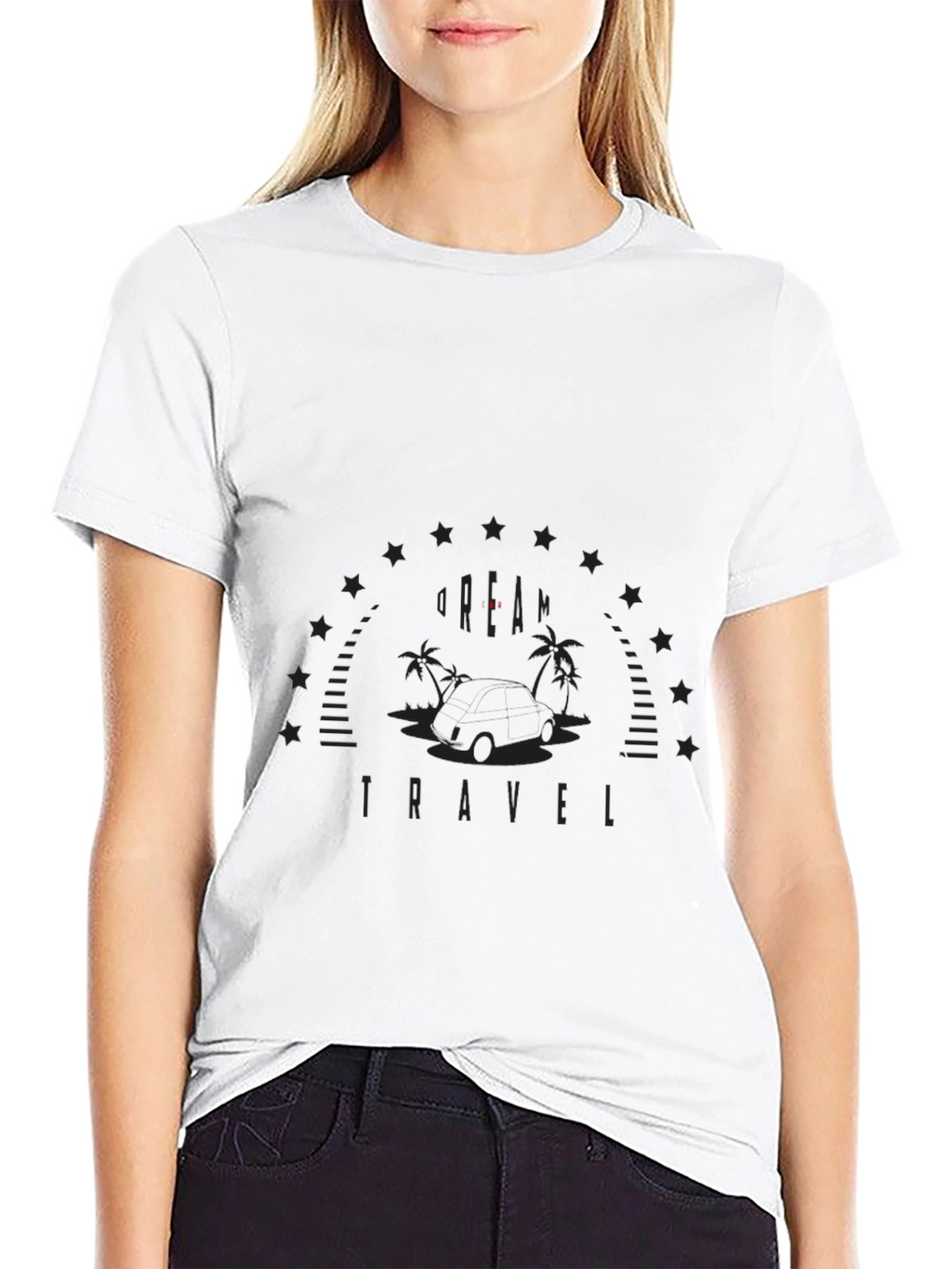 Mens Black Graphic T-Shirt - Vacation Travel Design