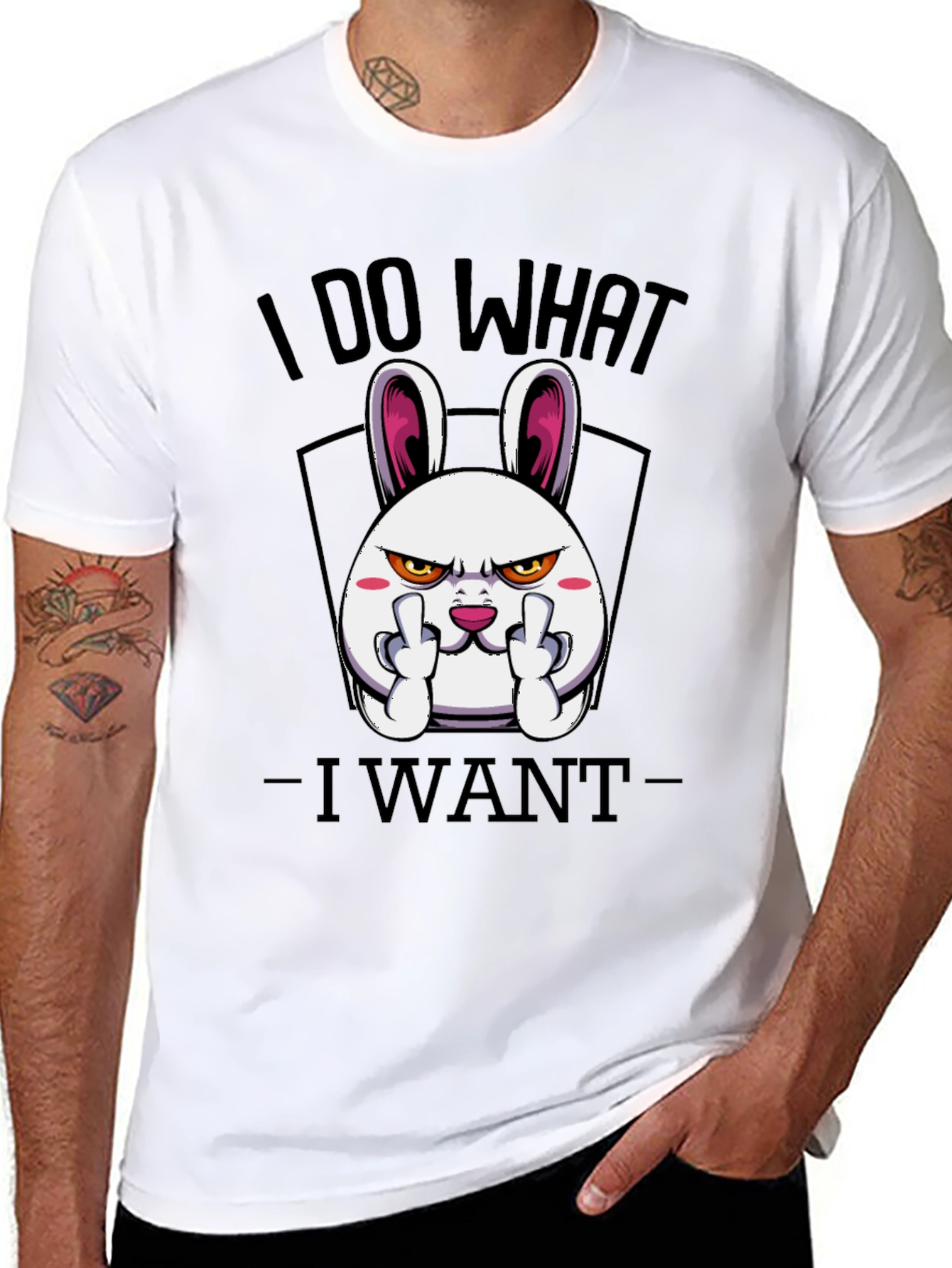 I Do What I Want Funny Bunny Graphic Tee
