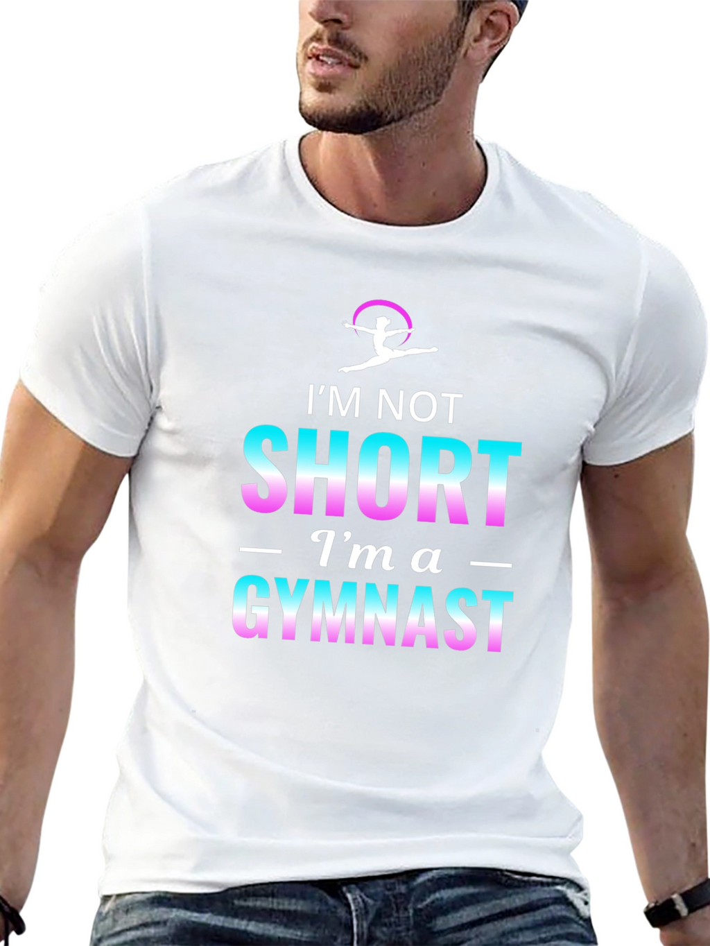 Im Not Short Im A Gymnast Black T-Shirt