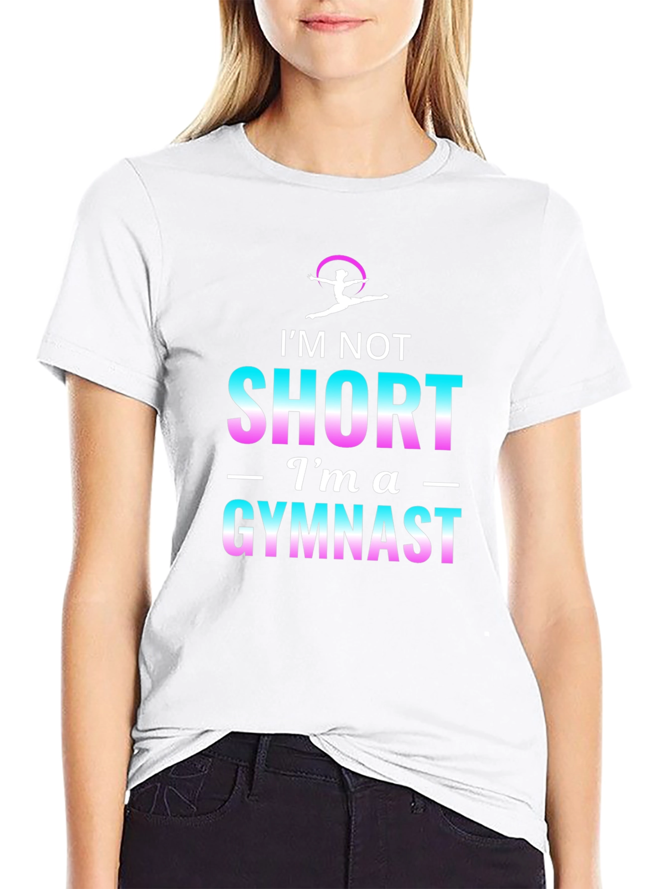 Im Not Short Im A Gymnast Black T-Shirt
